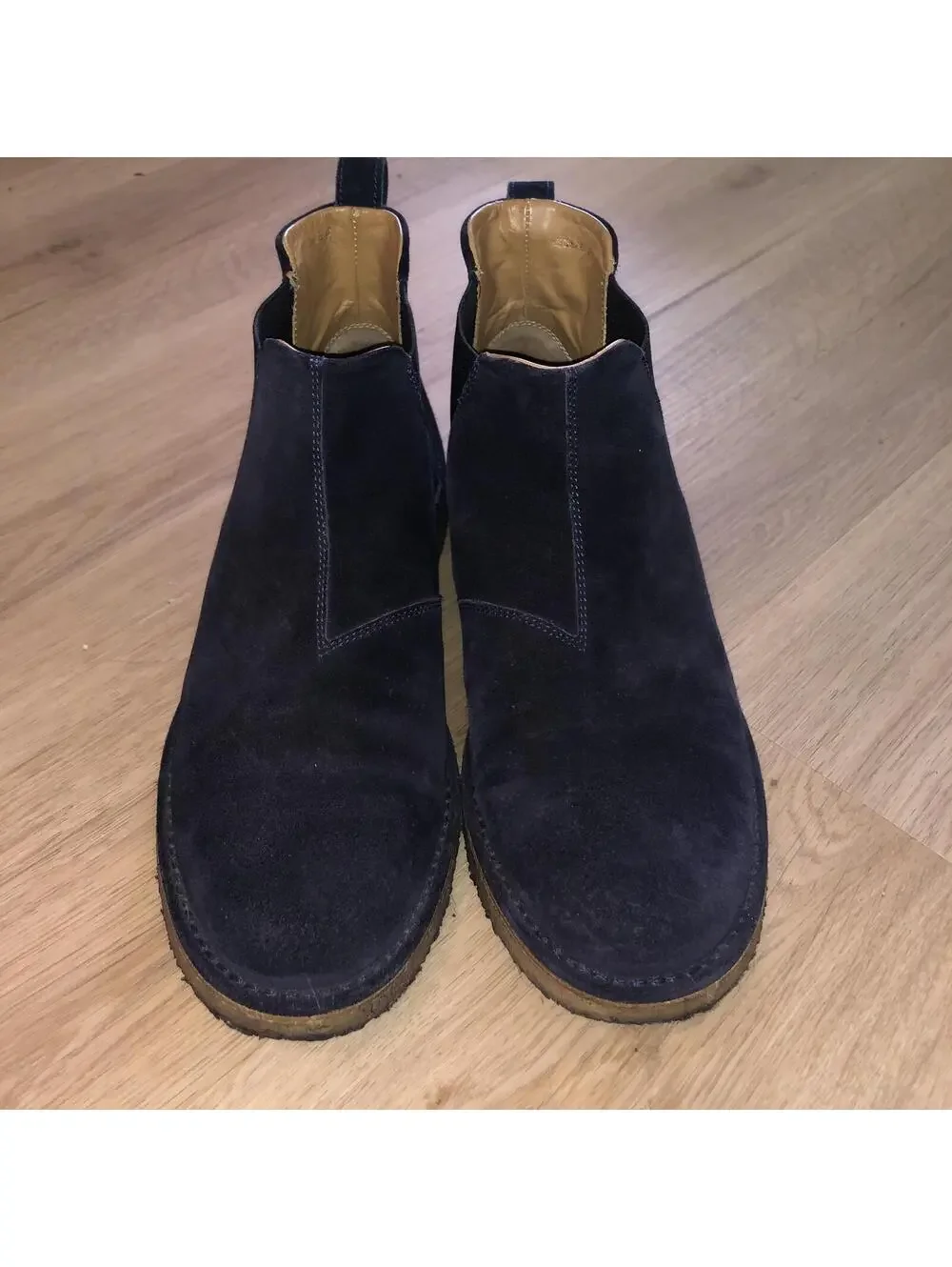 VINCE ITALY SUEDE CHELSEA ANKLE BOOTS NAVY BLUE BLACK MENS SIZE 8